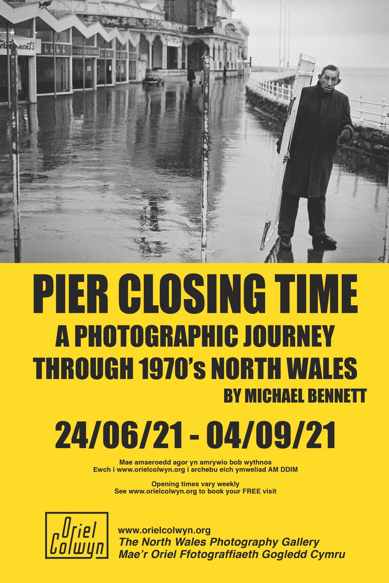 A quick reminder that Michael Bennett's Pier Closing Time exhibition is open again this week (from tomorrow) on Friday 2nd , Saturday 3rd &amp; Monday 5th July.

The exhibition is FREE as always, BUT you do need to book your visit tickets at orielcolwyn.org/pier-closing-t…