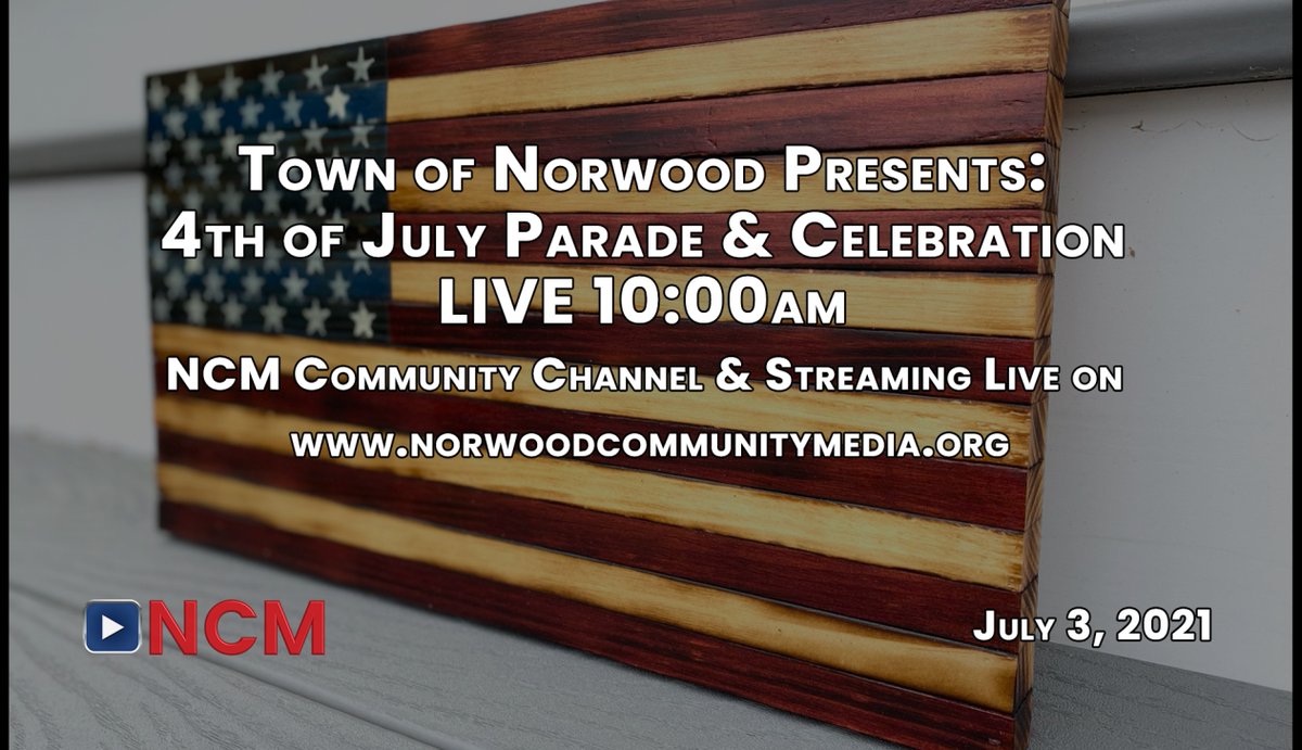 Tune in for the Fourth of July Parade live on Saturday morning at 10AM.  Watch it on the NCM Community Channel or stream live at reflect-npa.cablecast.tv/cablecastapi/l…