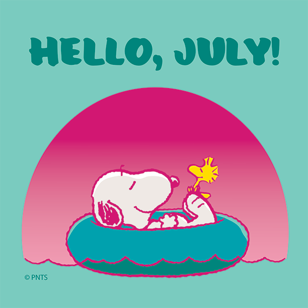 Snoopy's tweet photo. July is here! https://t.co/AiEzpZQv7J