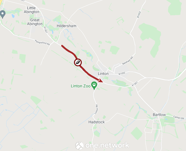 Cambs Travel News on Twitter "⚠️A1307 Cambridge Road Linton between