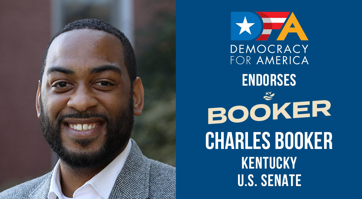 We backed Charles Booker (<a href="/Booker4KY/">Charles Booker</a>) in 2020 when he shook the establishment to its core last year and sparked a progressive movement for the people of the Bluegrass State, and we're backing him now for the 2022 Senate rematch to unseat Rand Paul.