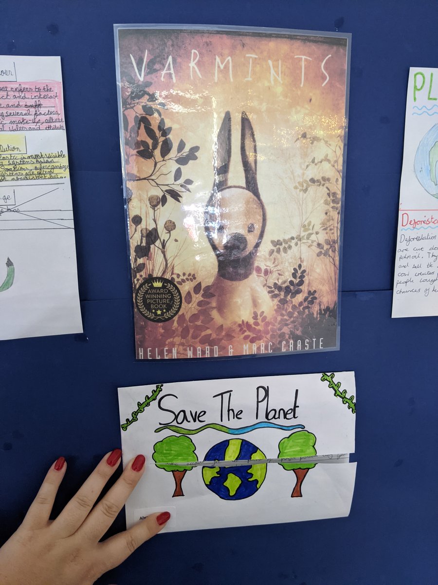 ReinwoodJuniors's tweet image. Here are some of the fantastic pieces of work inspired by the book &apos;Varmints&apos; by Helen Ward. We thought about how we can protect our planet and looked at the human threats to the environment. #RJSEnglish #RJS6W #RJSReadAllAboutIt