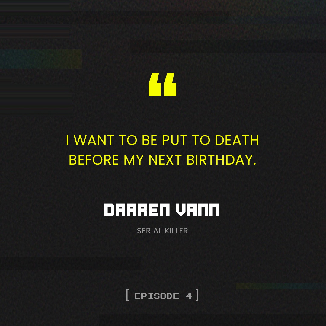 algorithm_pod's tweet image. After murdering Afrikka Hardy, Darren Vann spoke to authorities expressing his wishes for the death penalty.

Listen to Algorithm EP 4 "The Suspect" now in the iHeart Radio app or wherever you get your podcasts!
iheart.com/podcast/1119-a…

#AlgorithmPod #TenderfootTV #TrueCrime