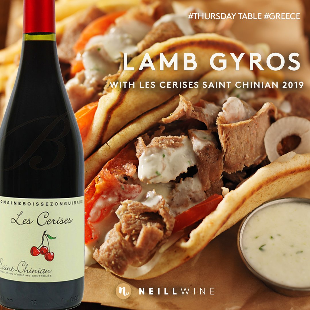 Continuing our summer series, we are celebrating one of our favourite dishes on #ThursdayTable.

This week we are in Greece, enjoying slow-cooked lamb gyros with Jeff Carrel Michel &amp; Pompilla Les Cerises Saint Chinian 2019.