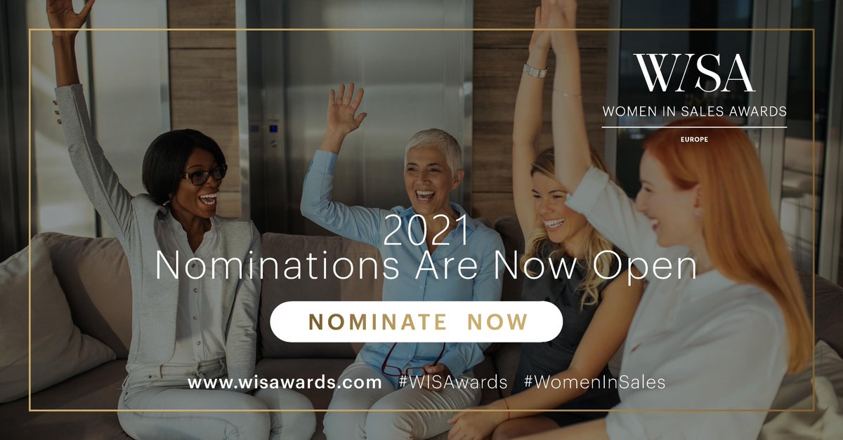 WISAwards's tweet photo. THE WAIT IS OVER. 2021 Nominations are OPEN! You can nominate now for the #WomenInSales Awards Europe. We have a new online form https://t.co/AlMZVhPDu2 or you can download a pdf version https://t.co/HF1Q1MQpao Get nominating lets make 2021 the best year ever for #WISA
#WISAwards https://t.co/wYx3XtTZXs