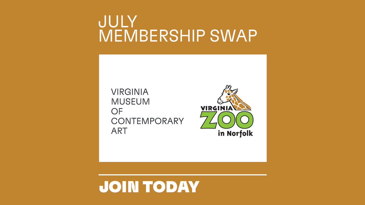July membership swap. Virginia Museum of Contemporary Art. Virginia Zoo in Norfolk. Join today. 