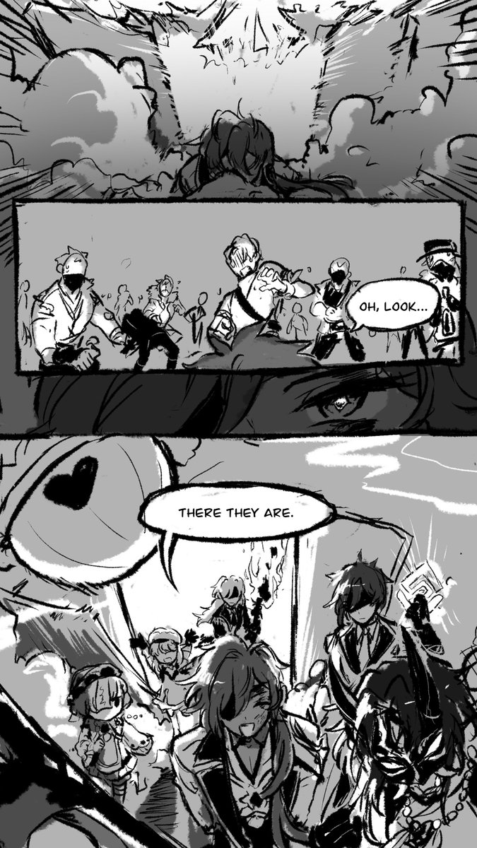 CW// violence (Kaeya got punched on the beginning)
Short comic of my main team (Kaeya, Zhongli, Xiao, and Qiqi) plus Diluc and Klee!