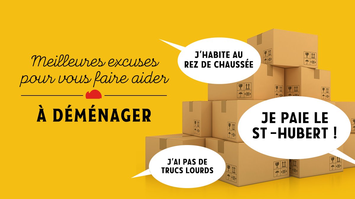 Convaincre des amis à vous aider pour déménager, c’est pas toujours facile. La meilleure façon, c’est de commander du St-Hubert pour toute l'équipe de déménagement 🚗📦