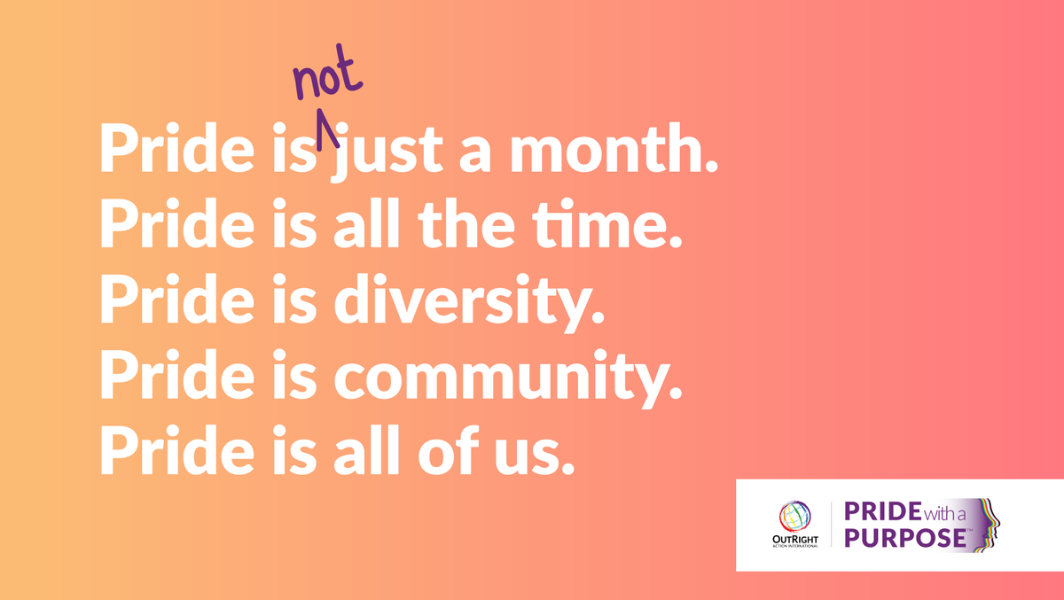 OutrightIntl's tweet photo. Happy #Pride, today and every day! 
You can still celebrate and commemorate #PrideWithAPurpose with us. 
https://t.co/dUNL15sVaK https://t.co/yKG6UeQhDk