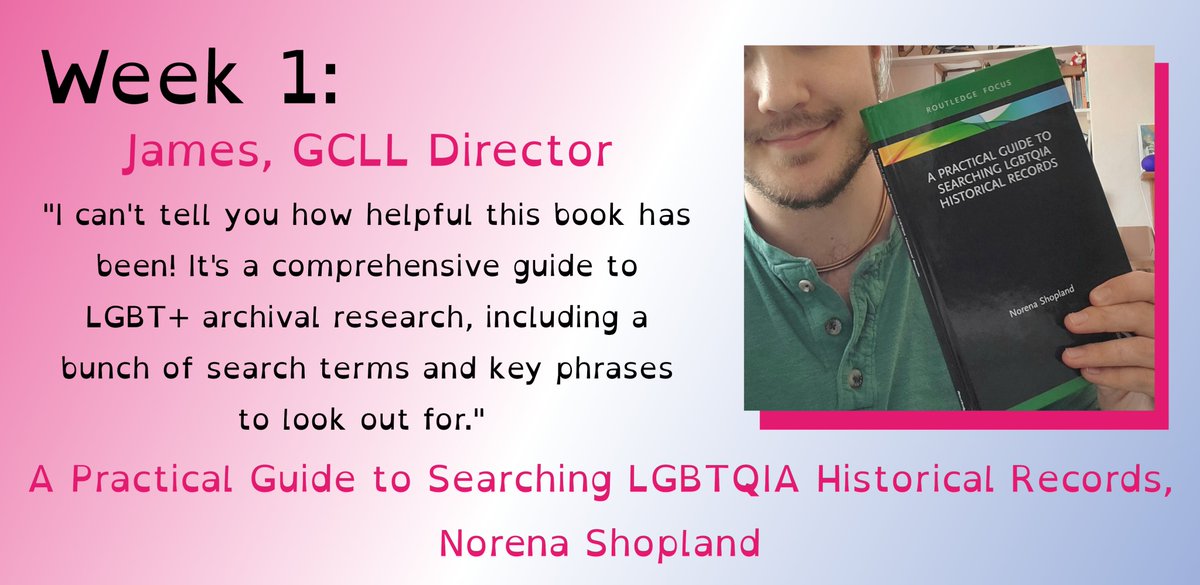 In collaboration with @book28library, here's our first nomination for #BookPride! Each week, we'll select one volunteer's favourite LGBT+ book published in 2021. Today's book is James' choice: @NorenaShopland's guide to looking for LGBTQIA content in historical archives.