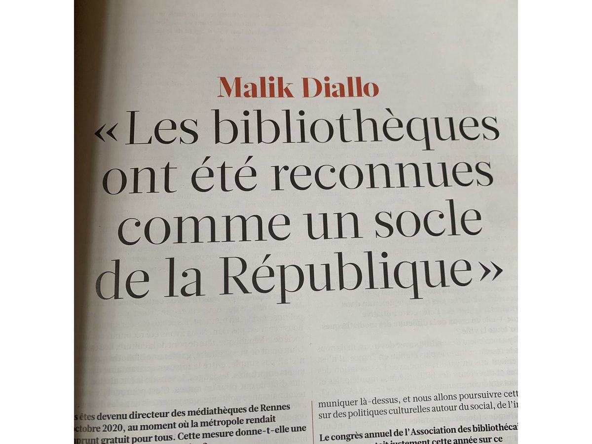 JulietteLenoir's tweet photo. Voilà un Président qui porte haut notre parole collective 🤩 ! in @livreshebdo #malikdiallo #adbgv https://t.co/C3hzNmCc7c