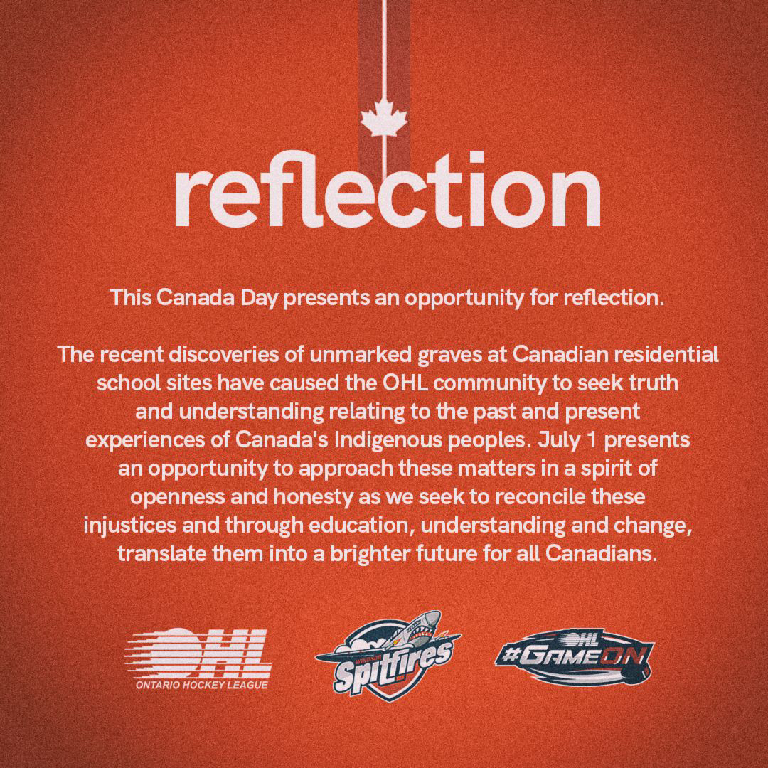 SpitsHockey's tweet photo. A day of reflection. Learn more by visiting https://t.co/l2Qej0RyWd
Learn more locally by visiting @multiculturalcl
https://t.co/sEYfWnabMi
.
#windsorspitfires #caldwellfirstnation #assemblyoffirstnations #supportyourlocaleverything https://t.co/kbAG5xnjkp