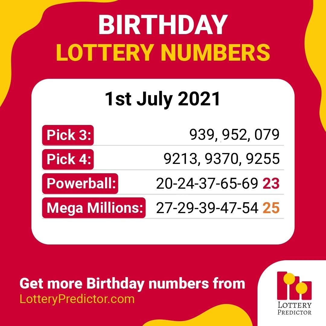 Birthday lottery numbers for Thursday, 1st July 2021
#lottery #powerball #megamillions https://t.co/rga5TGtlZ5