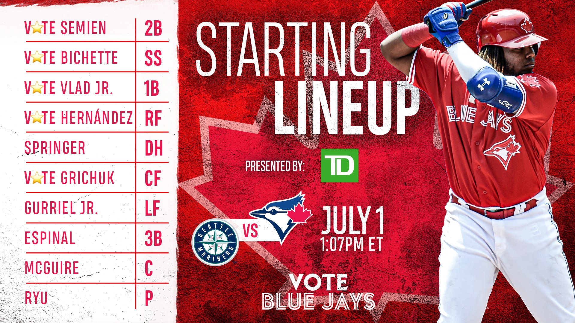 Toronto Blue Jays on X: Canada Day = Your LAST chance to vote