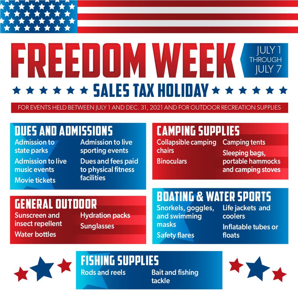 Kicking off July with the start of the Freedom Week Sales Tax Holiday! 🇺🇸