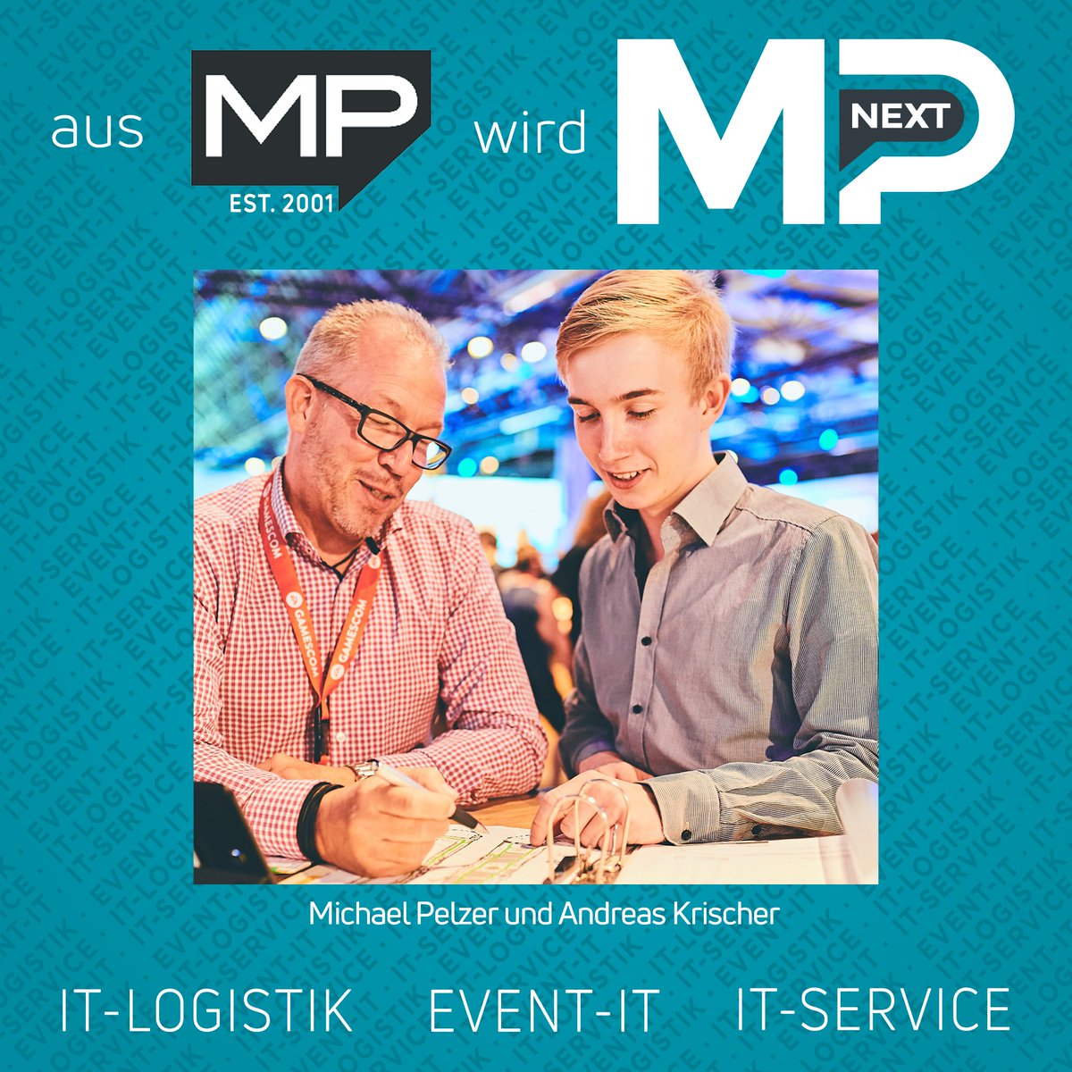 MP_Next_GmbH's tweet photo. Im Oktober 2020 ist die MP Next aus der »MP Event &amp; Netzwerktechnik« hervorgegangen. Michael Pelzer hat nach über 20 Jahren Selbstständigkeit seine Firma an @_andi98 übergeben.
Seitdem liefern er und sein Team innovative Lösungen für (digitale) Events, Logistik und IT-Service uvm https://t.co/ySamTdW1Ev