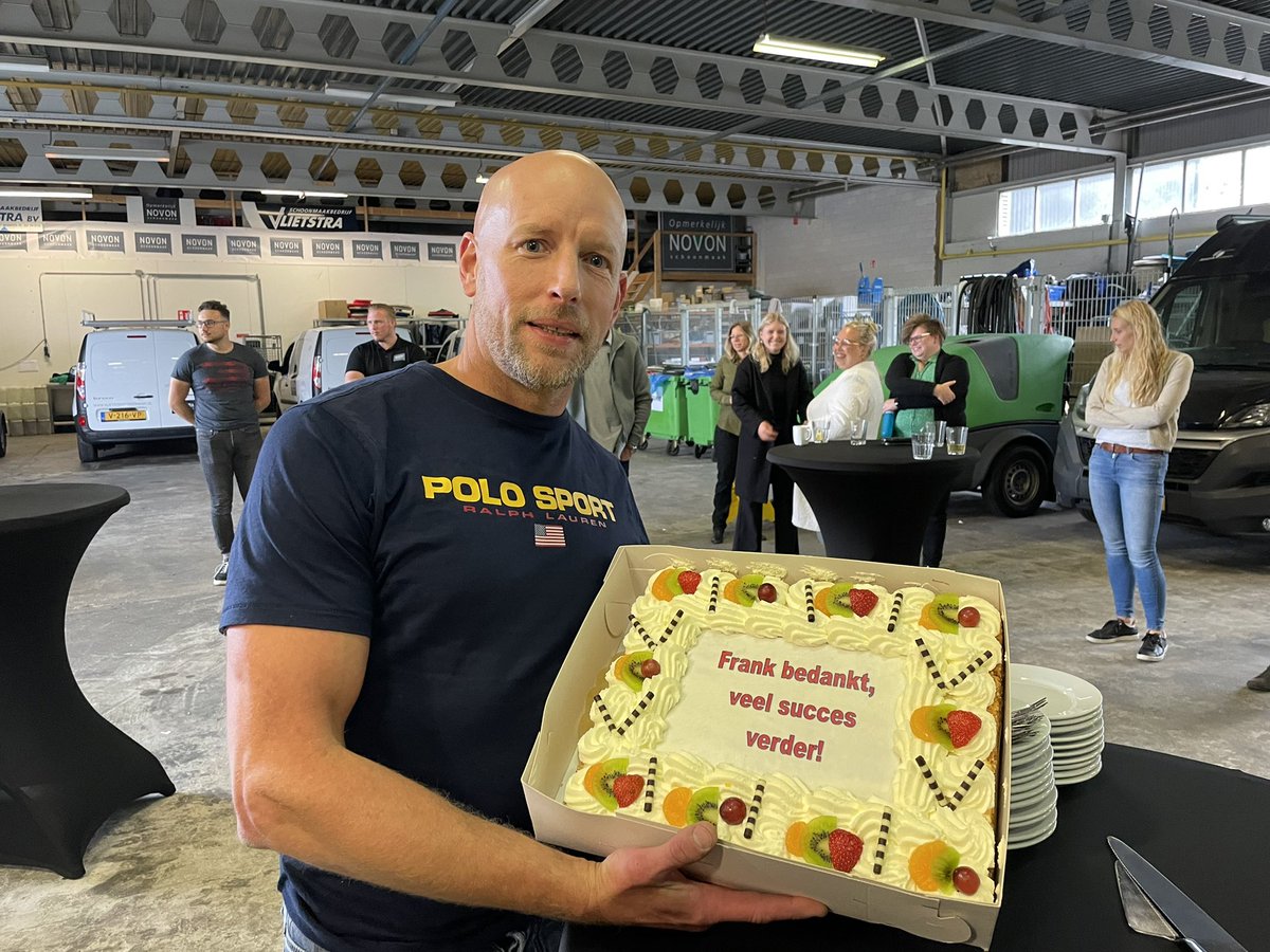 Vandaag afscheid genomen van collega Frank van West. Na de overname van Smb Edelweiss door Vlietstra, een gewaardeerde collega geworden! Eerst lunch in #Leeuwarden vervolgens taart bij de collega’s van <a href="/novonschoonmaak/">Novon Schoonmaak</a> in #Zwolle