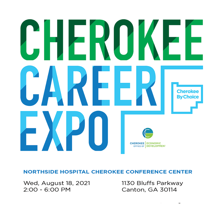 CherokeeOED's tweet photo. 📣 Save the date! The Seventh Annual Cherokee Career Expo will be held on August 18, 2021, from 2:00- 6:00 p.m. If you have been thinking about making a life change or rediscovering your “why,” now is the perfect time.
#forgetthecommute #cherokeecareerexpo https://t.co/cUmY2zVzAm