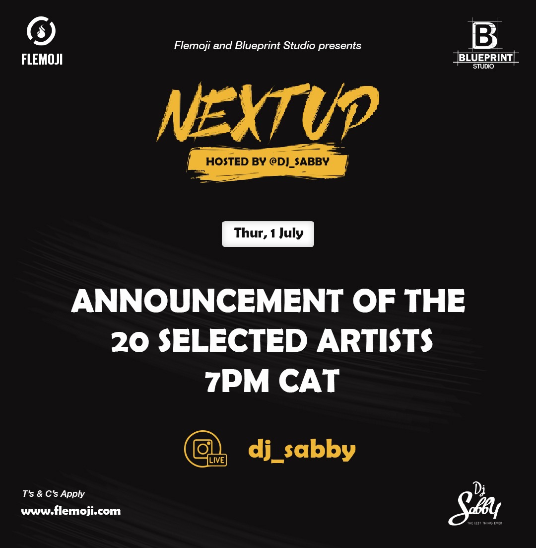 flemoji's tweet photo. Will you be one of the 20 upcoming artists selected by @SabbyTheDJ to feature on his first EP, #NextUpVol1

@Blueprintstu_sa got the mics and mixers switched on.

Find out tonight live on Instagram.

Yeye Sundowns #RIPSteveKekana #LookingForMjolo https://t.co/crCi4DDtzQ