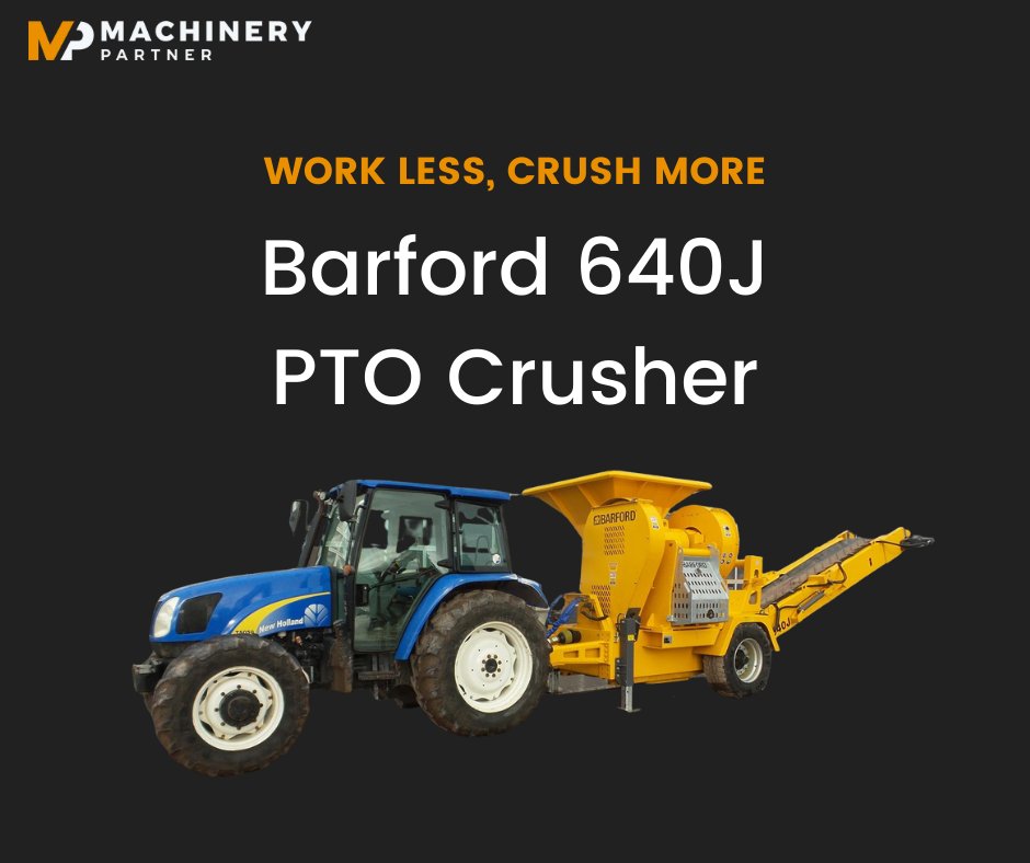 The Barford 640J PTO Crusher is equipped with a 24" x 16" jaw and can be powered by any tractor over 100HP in power with a PTO.

Find out more on the link below: 

machinerypartner.com/product/barfor…