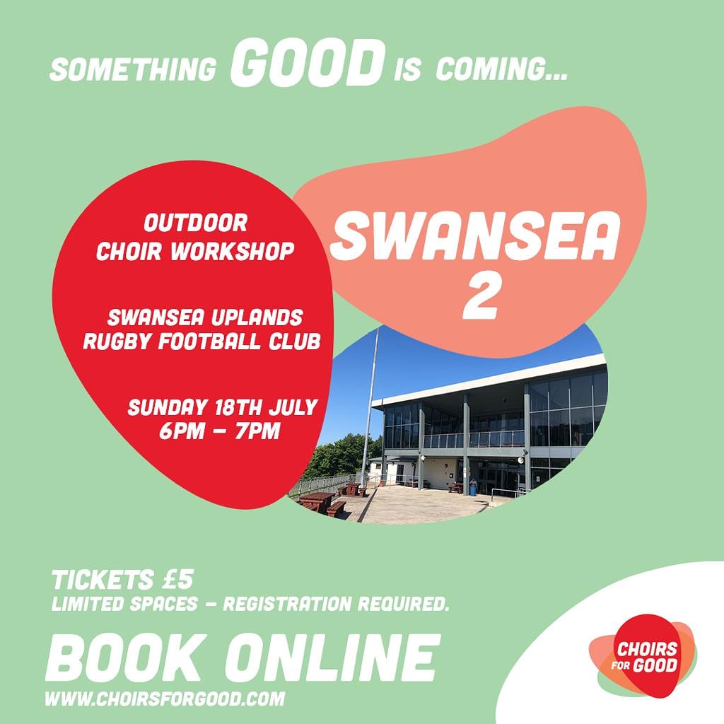 choirsforgood's tweet photo. Our first #GoodWorkshop in Swansea sold out in less than 2 hours......so we organised another!
Booking opens at 9am TOMORROW (Friday 2nd July). Grab your spot and come join us!
https://t.co/ETjWbSA946
#ChoirsForGood #FeelGood #DoGood #ForGood #SingingTogether #SingingForHealth https://t.co/ke8gQu5GnC