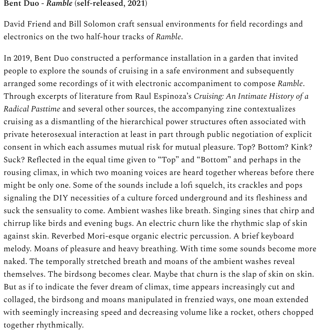 so satisfying to read this thoughtful review of <a href="/BentDuoNYC/">Bent Duo</a> 's new album from @harmonicserie21 that really captures the vibe of the project and the ideas we were grappling with !  🤩🤩🤩  harmonicseries.substack.com/p/16
