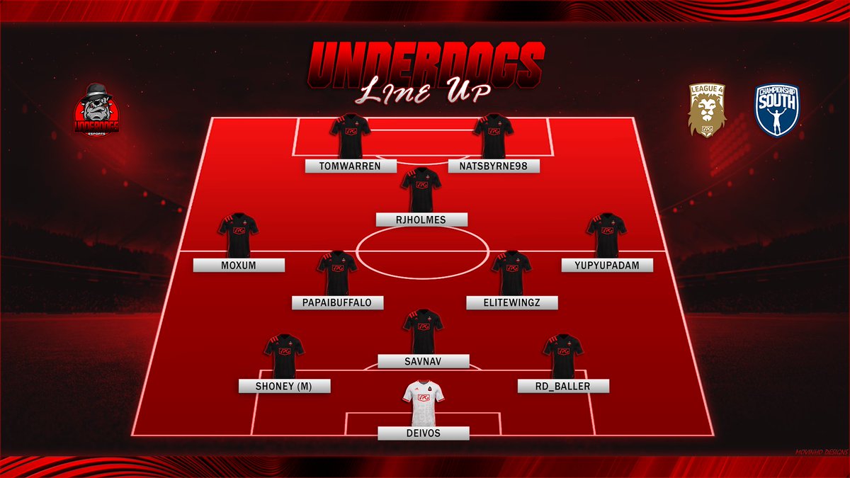 🚨 LINEUP 🚨 

This is how we lineup for our <a href="/OfficialVPG/">Virtual Pro Gaming</a> CHAMP S and <a href="/VPGUK/">VPG United Kingdom</a> L4 matches tonight 👌

GL lads 🤝

🎨 <a href="/xMovinho_/">xMovinho 🇩🇪</a> 

👕 @EMBLEMESPORTS 

 @VPG_VFL_Retweet <a href="/VPGEurope/">Virtual Pro Gaming | Europe</a> 

#WHERETGECHAMPIONSPLAY