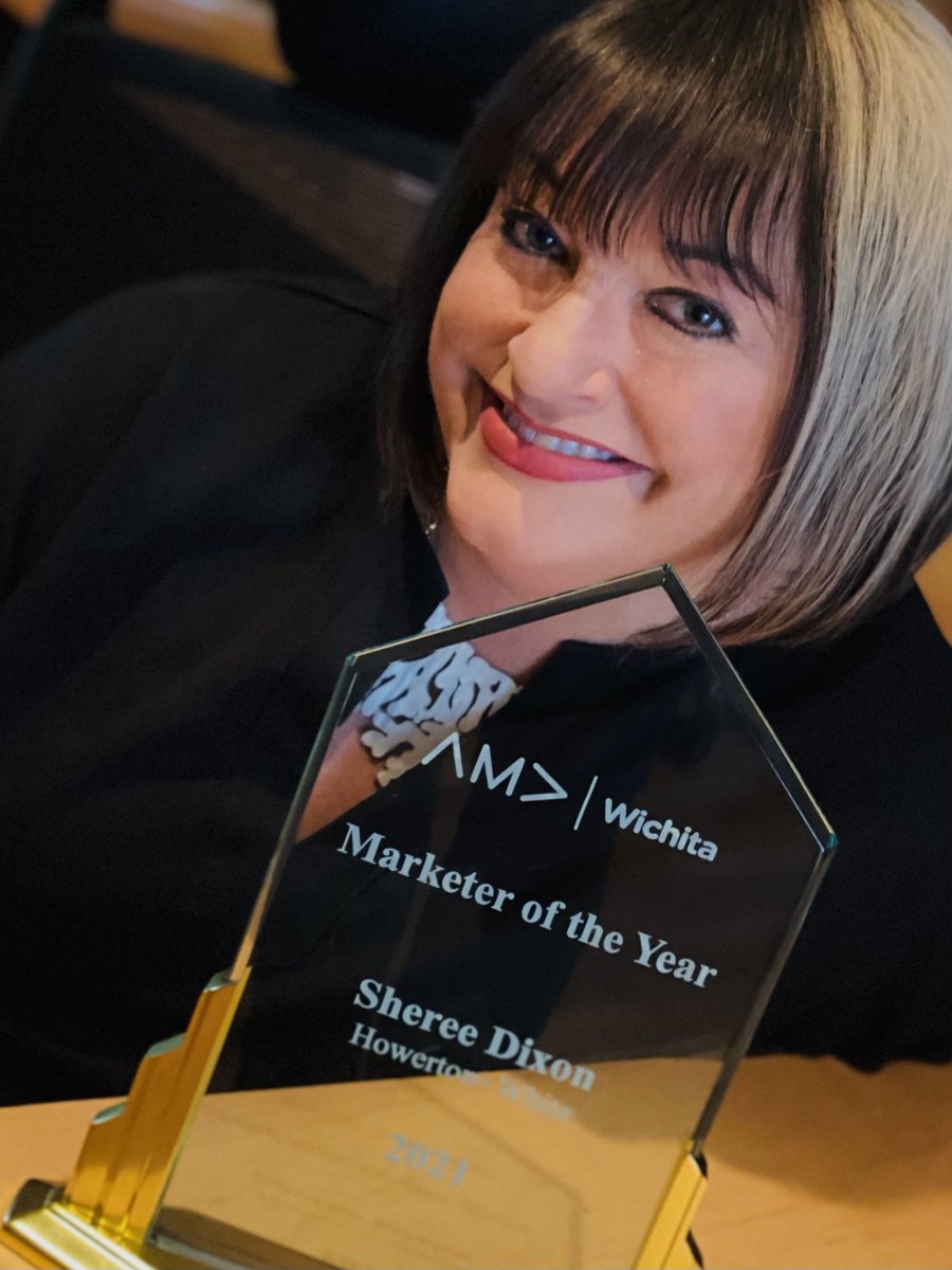 Congratulations to our own Sheree Nikkel-Dixon, Associate Creative Director / Brand Strategy, named 2021 Marketer of the Year by the American Marketing Association Wichita Chapter during their virtual Marketing Awards luncheon on June 10th.