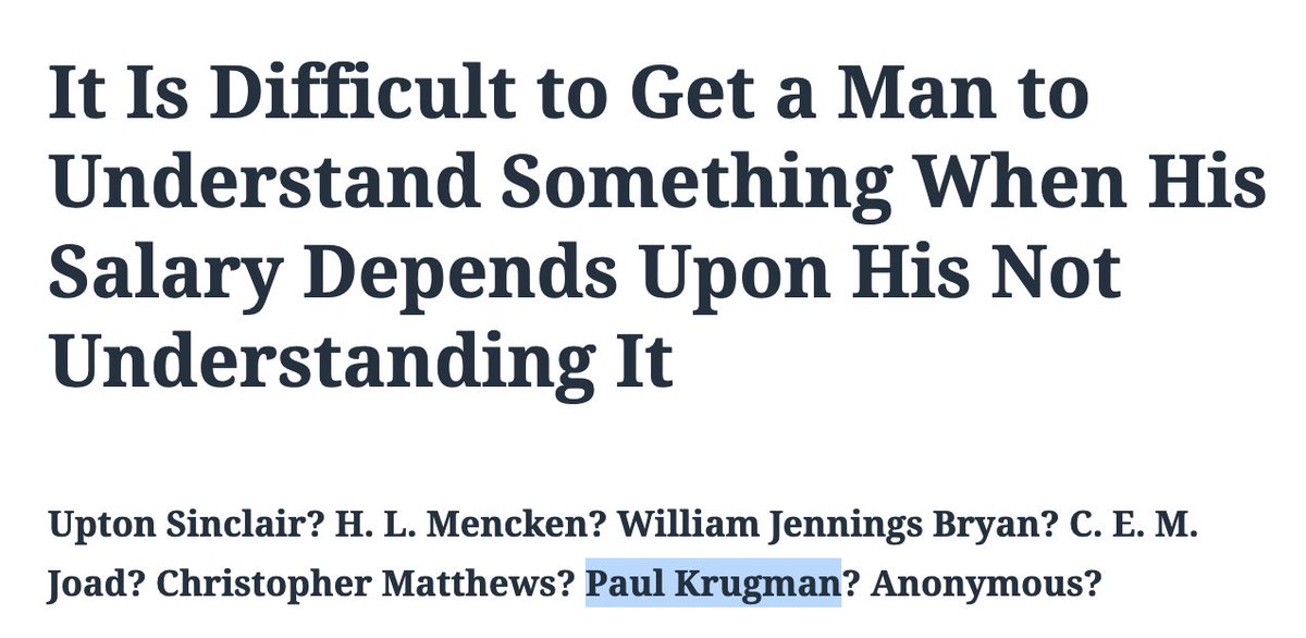 willywoo's tweet photo. @PeterMcCormack @PeterSchiff @Nouriel @paulkrugman @nntaleb @steve_hanke Oh the irony. @paulkrugman is one of the originators of this saying. https://t.co/g6GEevKYyx