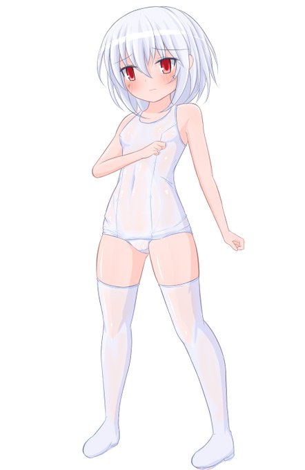 「school swimsuit thighhighs」 illustration images(Latest)