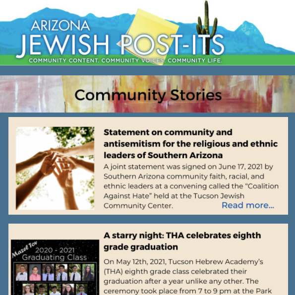 AZjewishpost's tweet photo. Fresh content! Check out the latest Post-Its newsletter at https://t.co/iykAuQL2hj https://t.co/TlxmnPTvNU