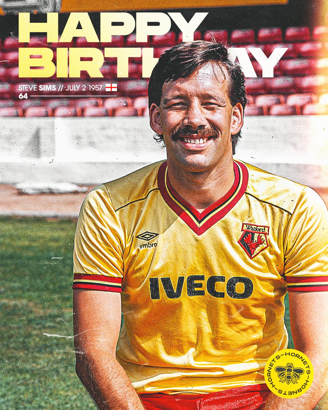   219 appearances  8 goals 1 Player of the Season award

Happy Birthday, Steve Sims! 