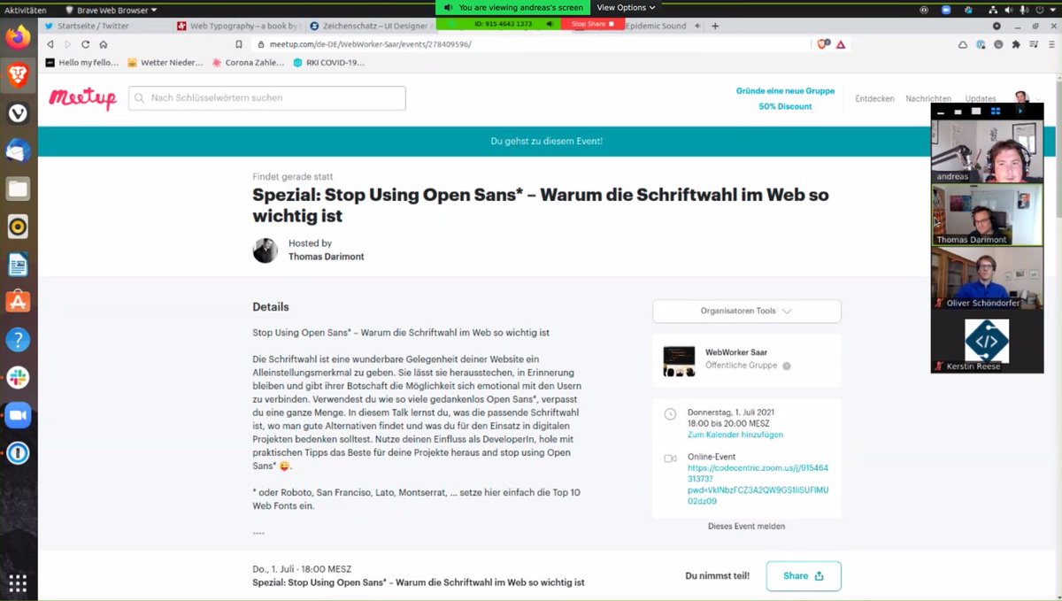 wwsaar's tweet photo. Wir sind gestartet: @glyphe berichtet darüber, warum die Schriftwahl im Web so wichtig ist. Kommt vorbei! https://t.co/tXJNQwOugo https://t.co/imXtc7P4xl
