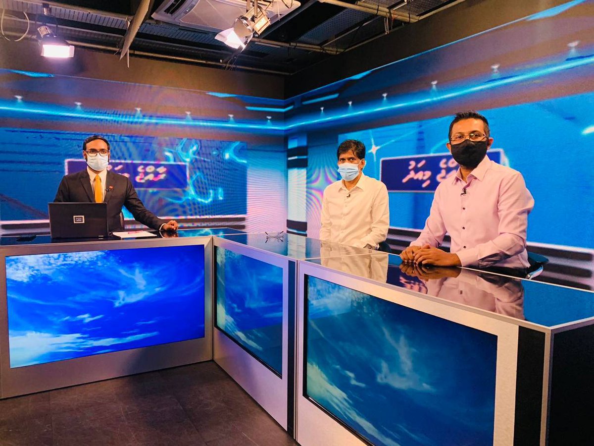 Dhiraagu's tweet image. Our CCO, Ali Riyaz and Senior Manager Brand &amp;amp; Marketing Communications, Mirshan is live now on @psmnewsmv Raajje Miadhu Program. Tune in to learn more about our all new Fibre Broadband Packages designed to help you Enjoy more Home Internet!