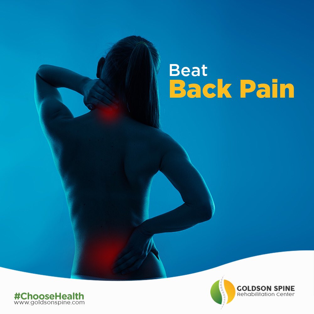 GoldsonSpine's tweet photo. How to Beat Back Pain:
-Regular chiropractic treatments help pain management and stimulate the body’s self-healing abilities. 
-Realignment of the spine reduces pressure on the central nervous system and eases various types of back pain. 
-Visit https://t.co/rSeMLWbLPT ! https://t.co/1YnZfEqLkV