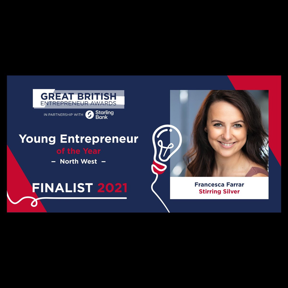 Stirring_Silver's tweet photo. Absolutely THRILLED to announce that I am a finalist for the Great British Entrepreneur Awards representing the North West for Young Entrepreneur of the Year 🤩

@EntrepreneursGB https://t.co/Xp9mRhSm4w