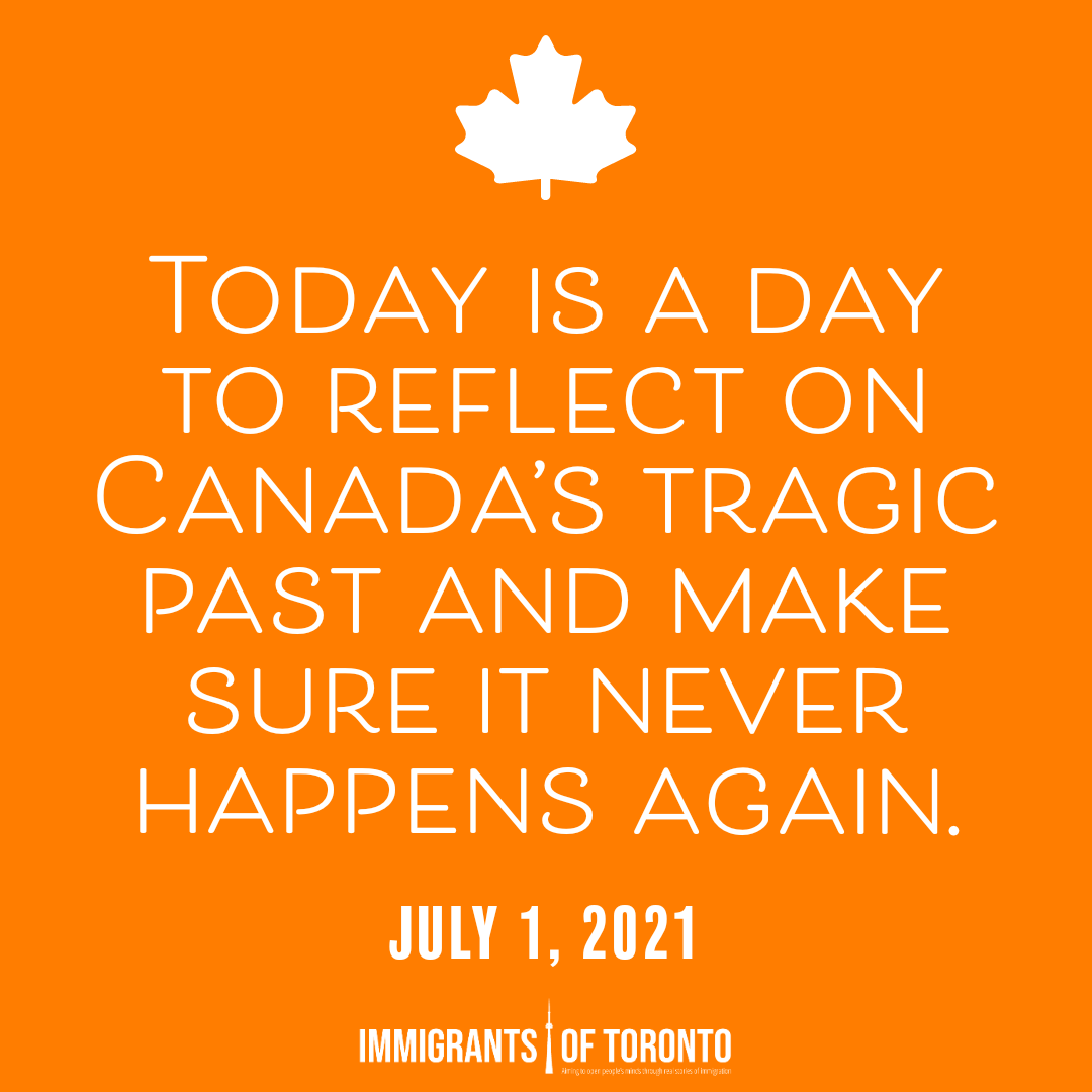 immigrantsofto's tweet photo. Today is a day to reflect on Canada's tragic past and make sure it never happens again.β
β
#everychildmatters #canada #CanadaDay #CanadaDay2021 #toronto #immigrantsoftoronto #immigrantsofcanada https://t.co/LgE8Wegps6
