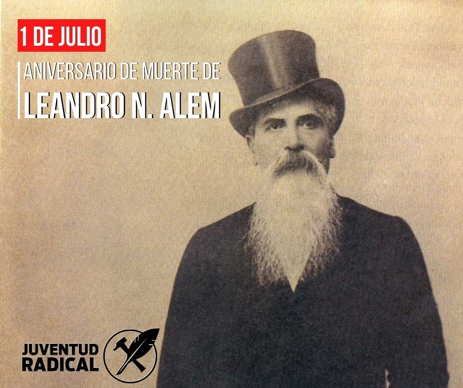 1 DE JULIO
"En política se hace lo que se debe,o no se hace nada"

A 125 años del fallecimiento de Leandro N.Alem,homenajeamos al fundador de nuestro partido🇦🇹

¿Su legado más importante?La Unión Cívica Radical que recorre tres siglos de historia Argentina

¡Adelante radicales!💪