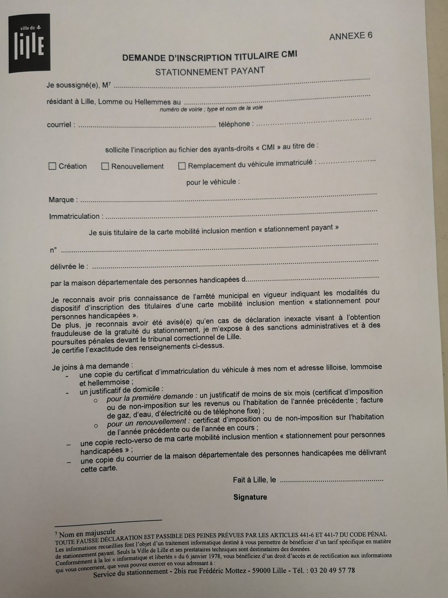 julinicolae's tweet image. En Commission Lille Ouverte à Tous, retour sur les verbalisations #Stationnement des personnes en situation de handicap :
👉 La procédure pour enregistrer la #CMI sur stationnement.lille.fr
👉 Le formulaire d'inscription CMI pour éviter les verbalisations #LAPI
Cc @PatrickSeghi