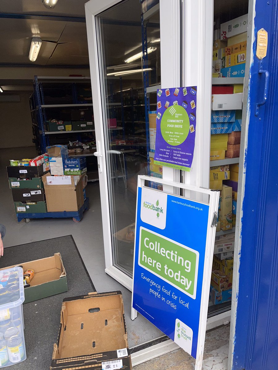 We are pleased to announce that our food drive donations have reached the @BanburyFoodBank today! On behalf of the BFB and @bloxhammill, we would like to thank all of our generous donors helping us to surpass our goal giving back to our local community during these hard times.