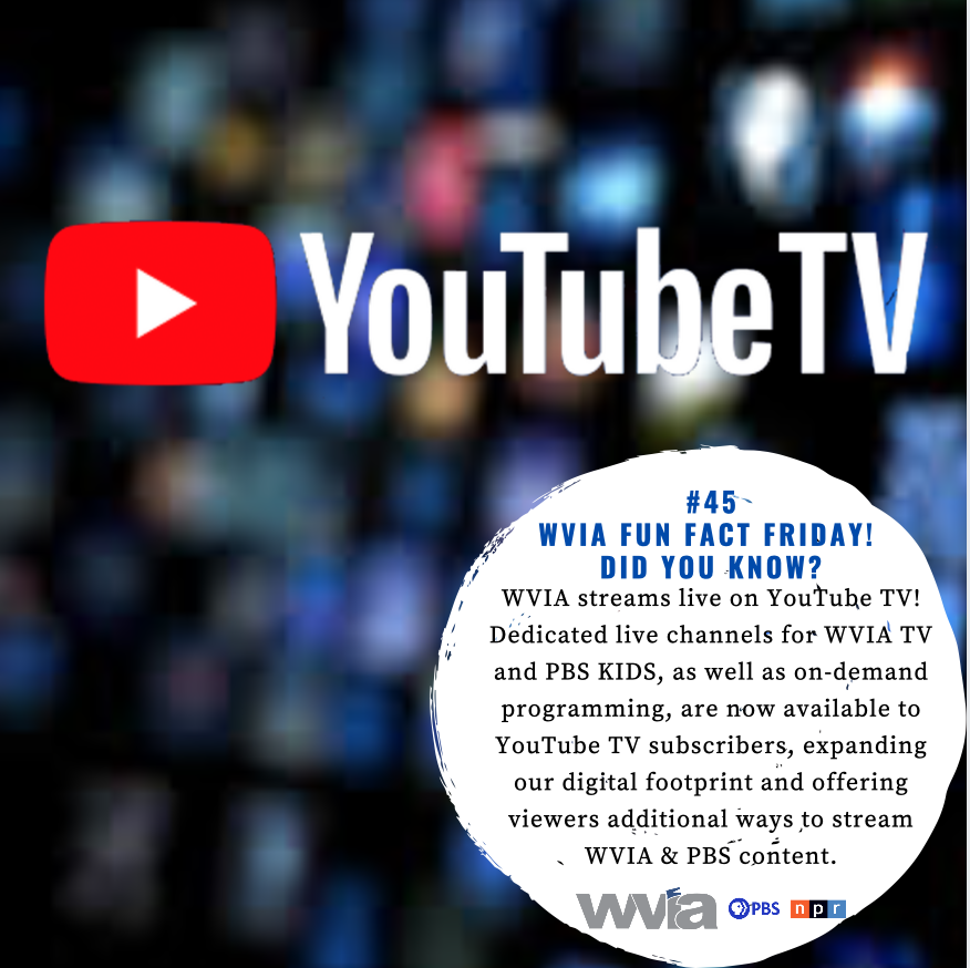 WVIATVFM's tweet photo. #WVIAFunFactFriday WVIA streams live on YouTube TV! Dedicated live channels for WVIA TV and PBS KIDS, as well as on-demand programming, are now available to YouTube TV subscribers, expanding our digital footprint and offering viewers additional ways to stream WVIA & PBS content. https://t.co/jApuspi2VQ