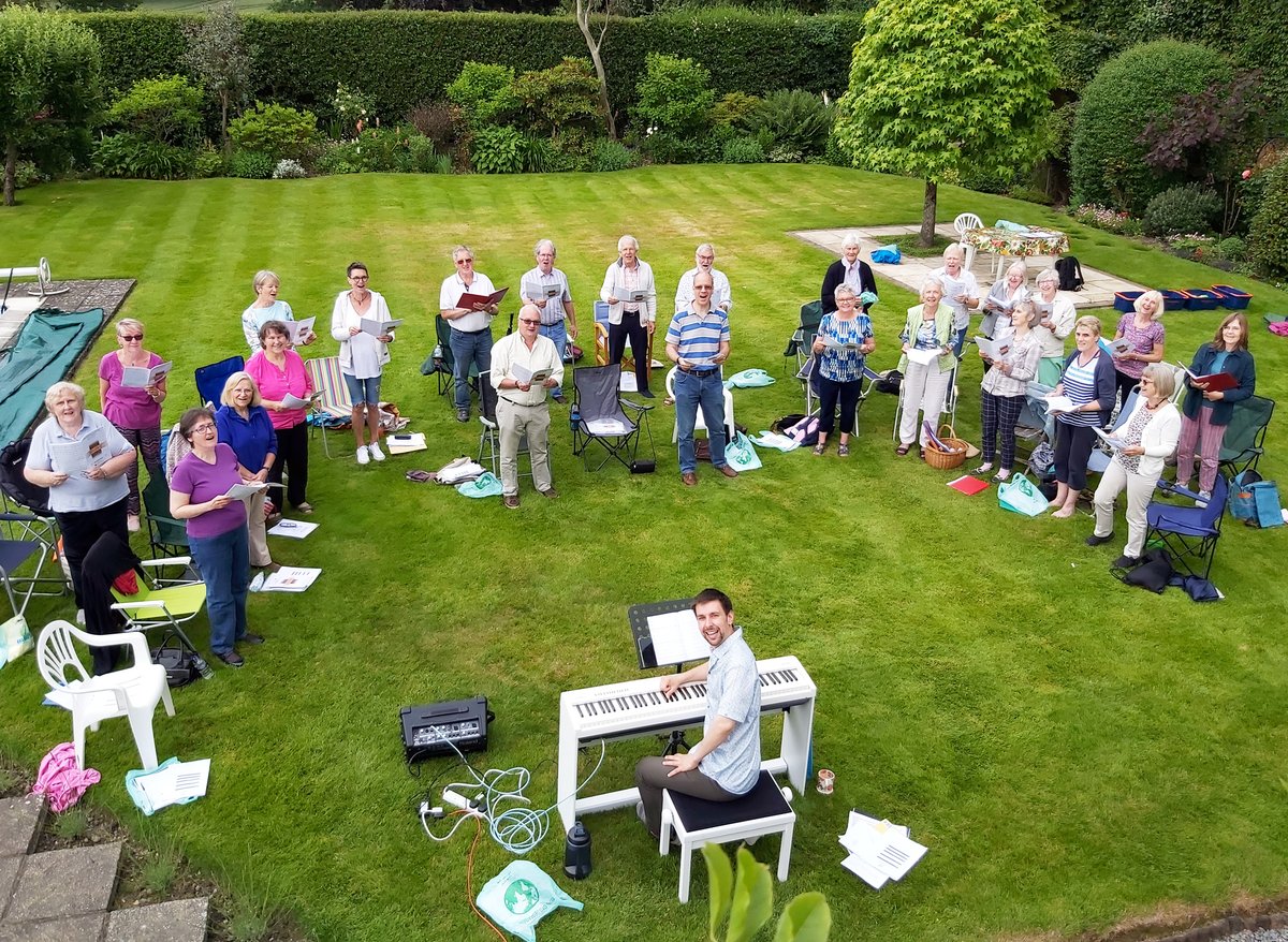 The weather gods were kind when we were able to meet and sing together - outdoors and socially-distanced - for the first time since March 2020.  For most it was also a chance to meet <a href="/LWbassbaritone/">Laurence Williams</a> , our new MD. in person. Look forward to being back at <a href="/jcceg/">Jubilee Community EG</a> in September!