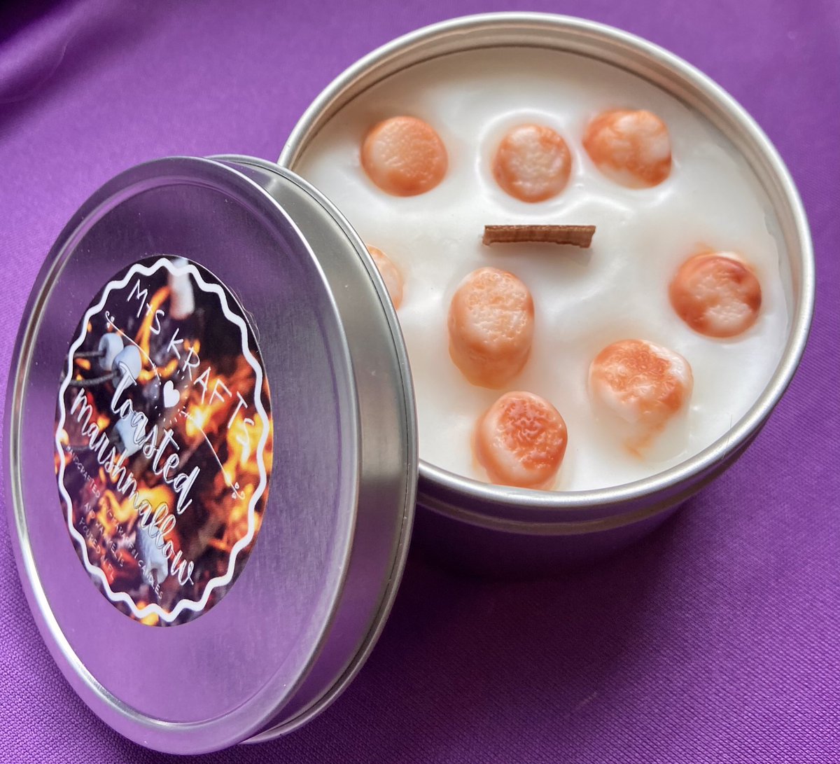 M_S_Krafts's tweet photo. It’s update day!!🔥

Our Toasted Marshmallow wood wick candles + wax melts are finally here! With notes of amber, musk, velvet and vanilla this is definitely our top favorite! 

We also restocked a bunch of other goodies! Don’t be afraid to check us out!😋
https://t.co/lk6HJN7sKg https://t.co/akWHgQmCDY