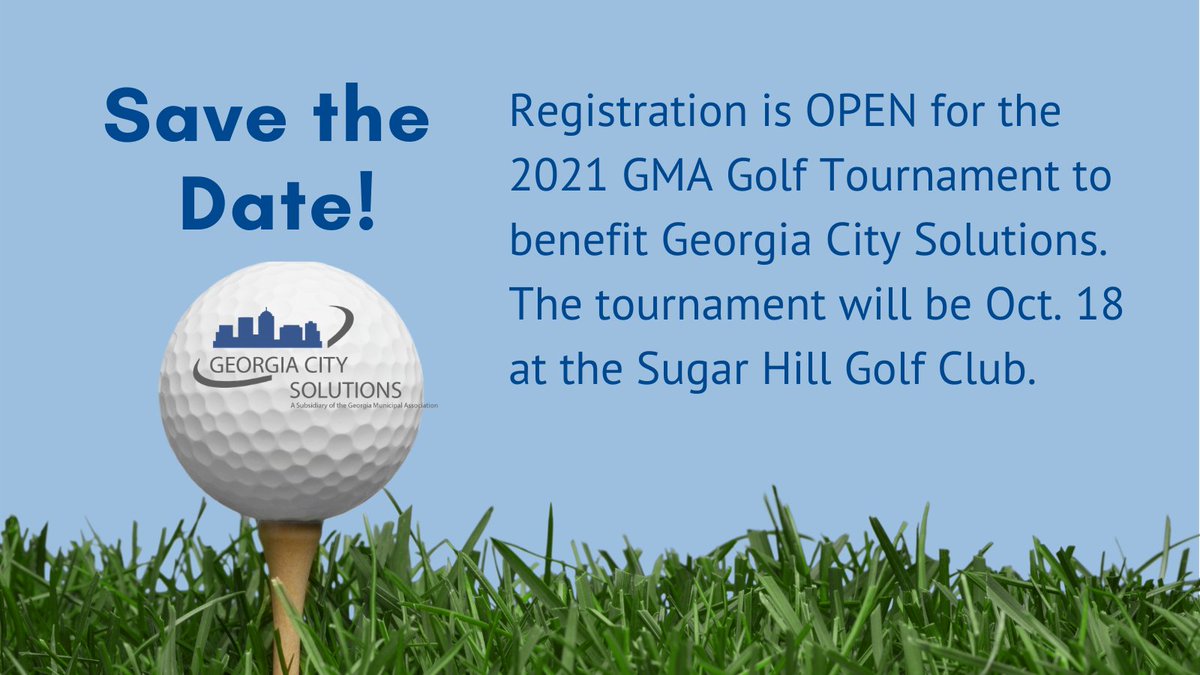 gacities's tweet photo. Visit https://t.co/aBMJt6t69r to register for the annual GMA Golf Tournament to benefit Georgia City Solutions, the nonprofit created by GMA to support innovative programs, solutions and research for #GaCities. https://t.co/WnVPULWNI2