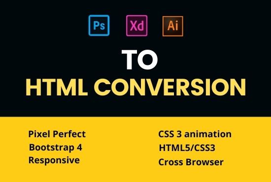 Check out my Gig on Fiverr: convert psd to html xd to html figma to html responsive html css bootstrap fiverr.com/share/eN1j3r 

#psdToHtml #XDToHtml #figmaToHtml #responsiveDesign