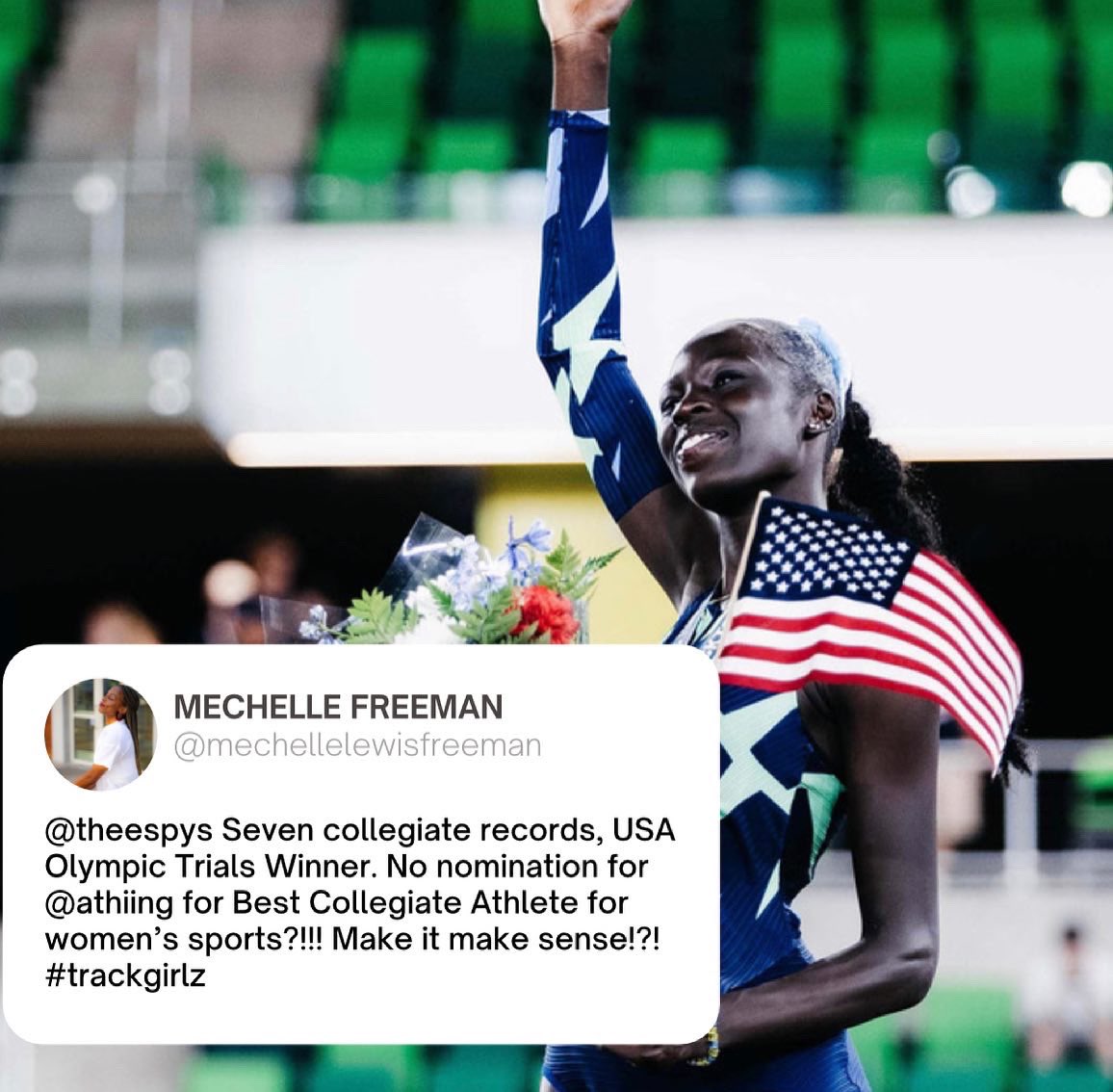 CoachFreezy's tweet image. #TheEspys has been snubbing our sport for years. This is just unbelievable. #trackgirlz