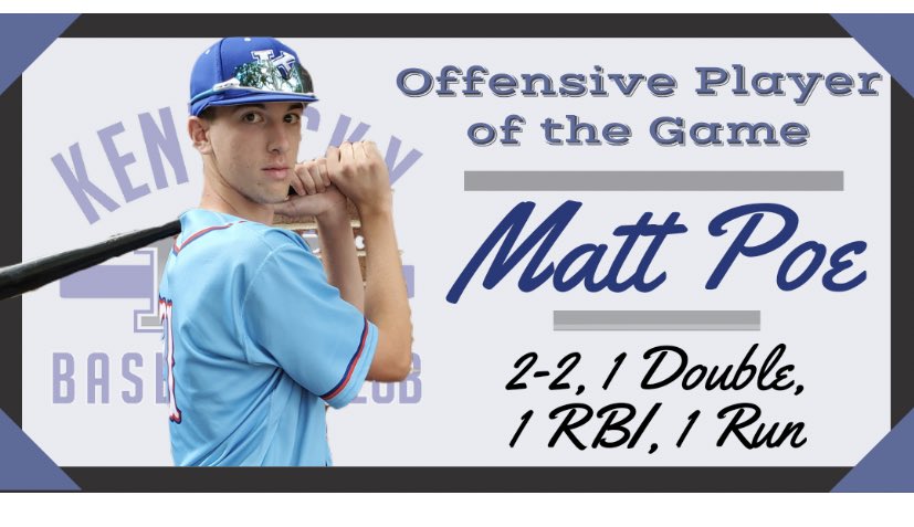 Big base running and clutch abs pushed us to victory. Great team win! <a href="/Kybaseballclub/">KBC</a>