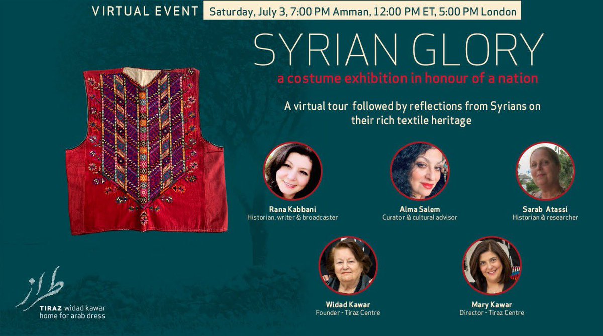 Join us in this virtual tour and important conversation on Syrian textile heritage and it’s preservation