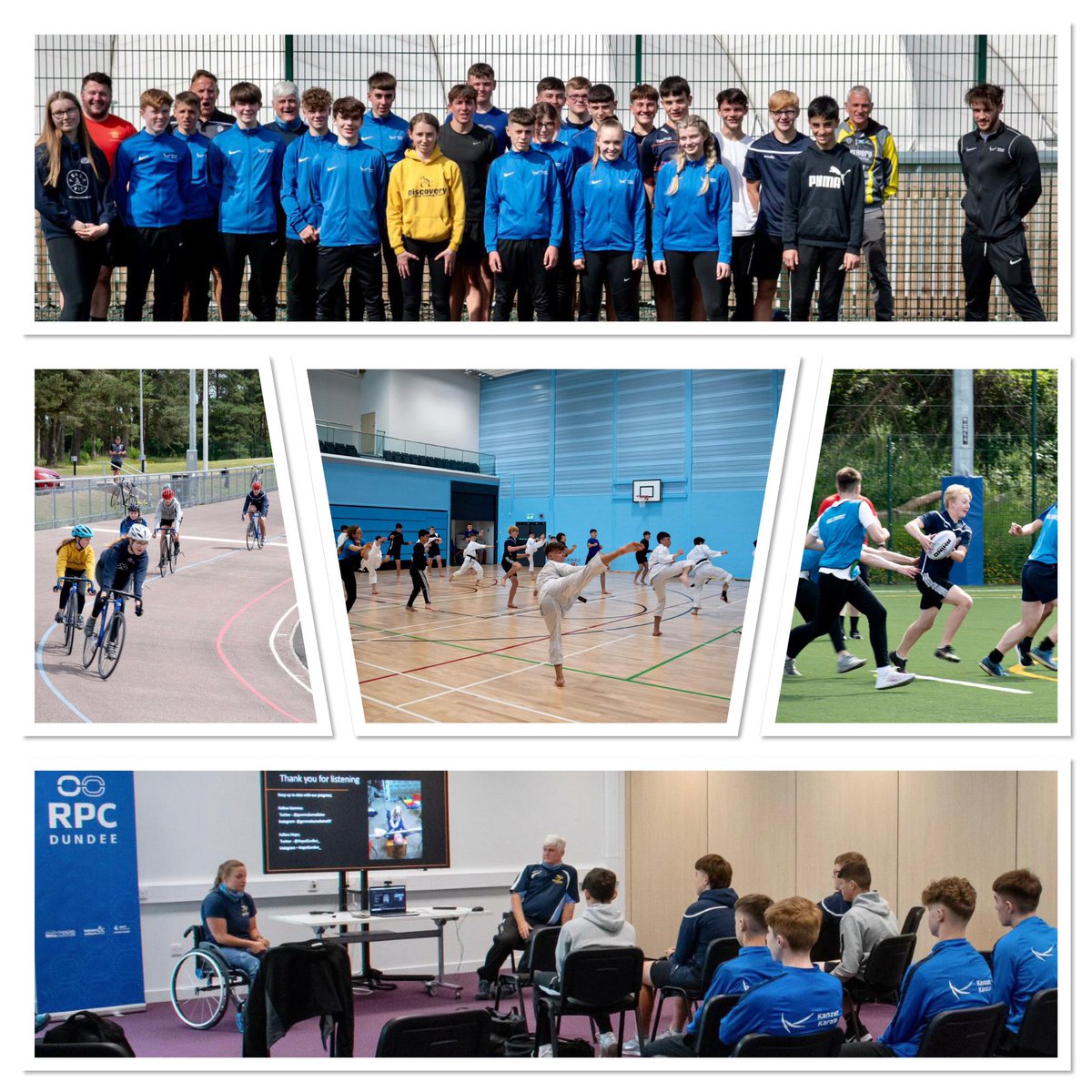 🏅High Performance Camp 🏅 

Yesterday saw the first Caird Park CSH Performance Camp take place at RPC Dundee! 

A great day of cross sport learning was delivered by hub members Discovery Junior Cycling Club, Dundee Rugby, Dundee Dragons Wheelchair Sports Club and Kanzen Karate.