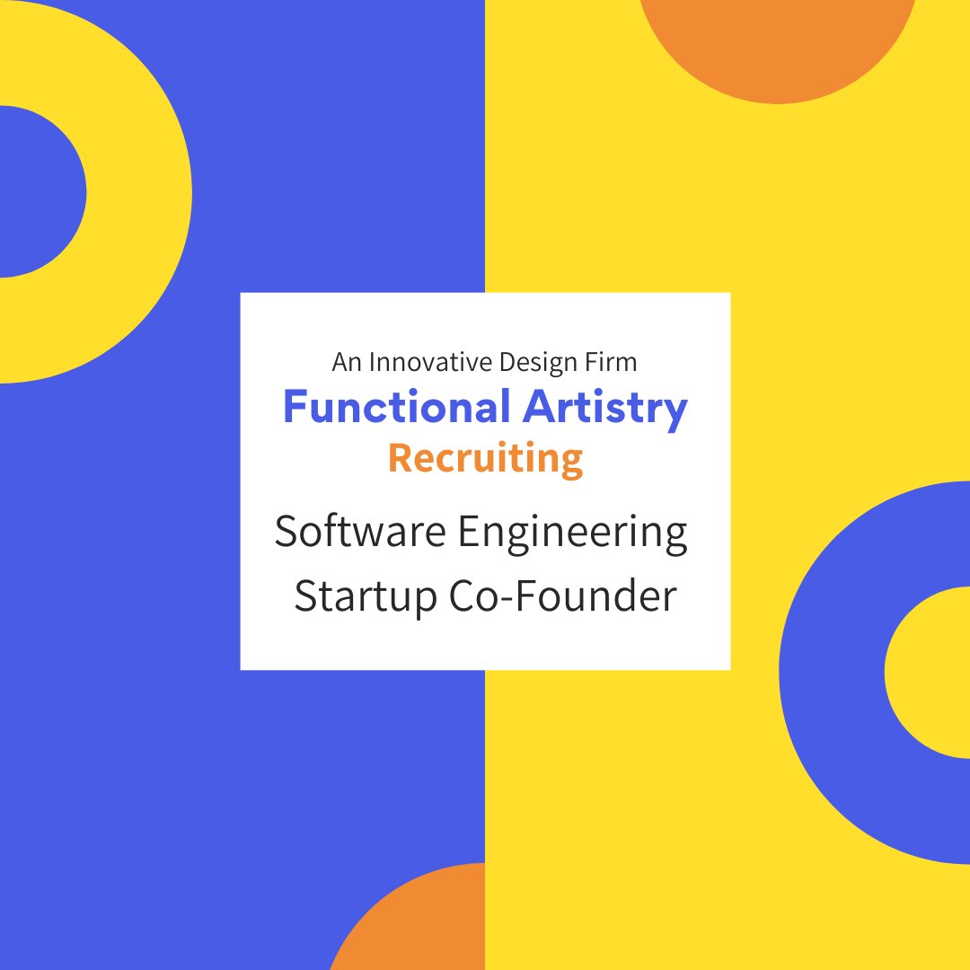 The Basement (@ucsdbasement) on Twitter photo Are you an experienced and versatile software developer 💻 (preferably w/ a background in Game Design/HCI)? Apply to be a co-founder of Functional Artistry and own a significant equity stake of the startup: ow.ly/qF8s50Fn1YZ
Questions? Email functionalartistryltd@gmail.com Are you an experienced and versatile software developer 💻 (preferably w/ a background in Game Design/HCI)? Apply to be a co-founder of Functional Artistry and own a significant equity stake of the startup: ow.ly/qF8s50Fn1YZ
Questions? Email functionalartistryltd@gmail.com